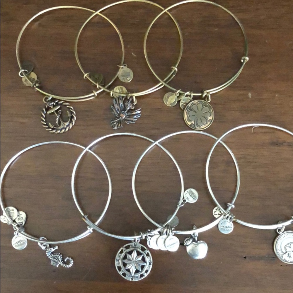 Seven Alex and Ani bracelets